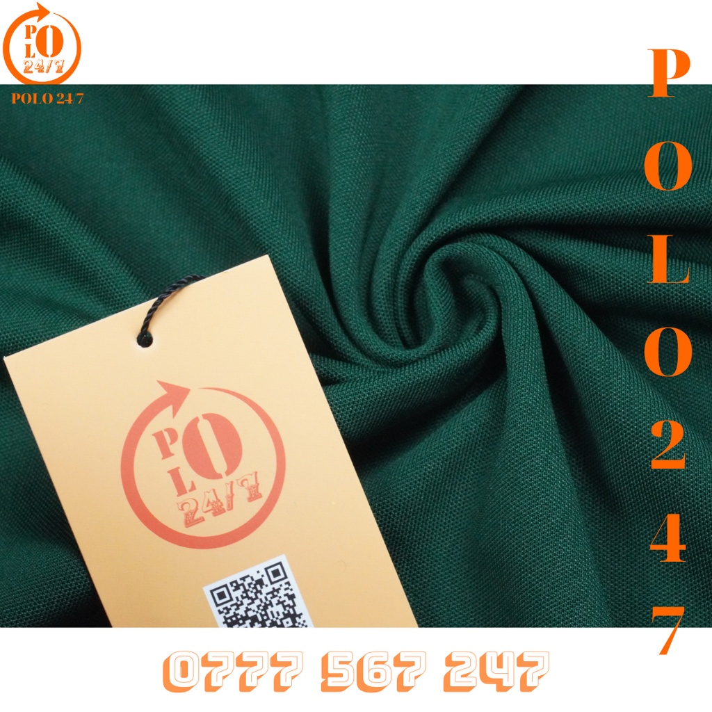 Polo xanh rêu đơn giản tinh tế,cho cặp đôi, chất vải cá sấu cotton co giản 4 chiều, thoáng mát.