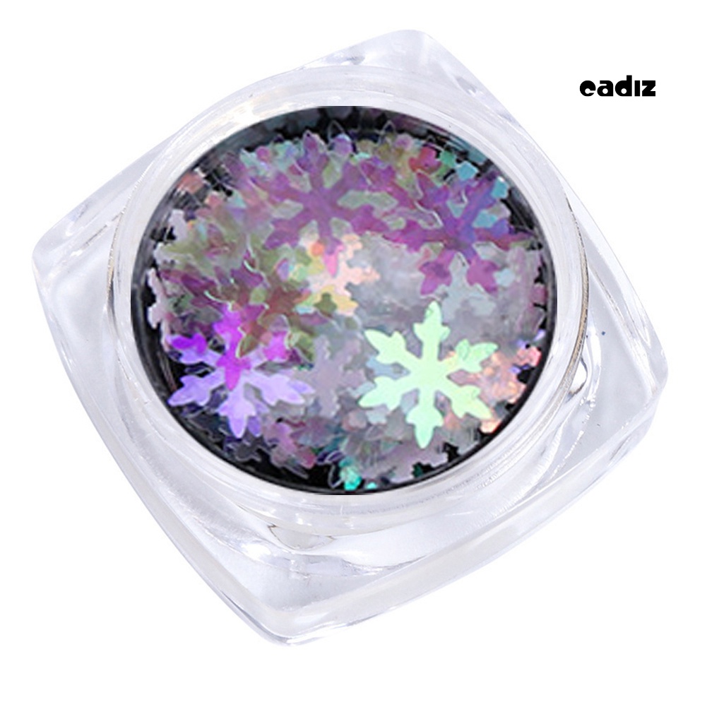 1 Hộp Hạt Kim Sa Hình Bông Tuyết 3D Siêu Mỏng Trang Trí Móng Tay