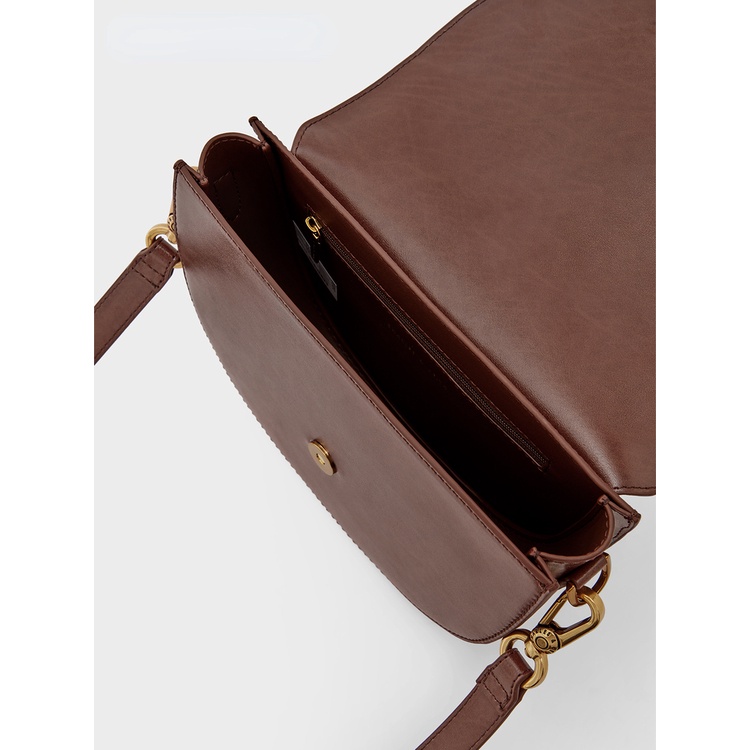 Charles and KEITH CK2-80781616 Túi Đeo Vai Phối Khóa Kim Loại Thời Trang Cho Nữ