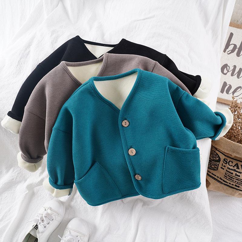 Áo Khoác Cardigan Dài Tay Dáng Rộng Phong Cách Phương Tây Thời Trang Thu Đông Cho Bé Trai Và Gái