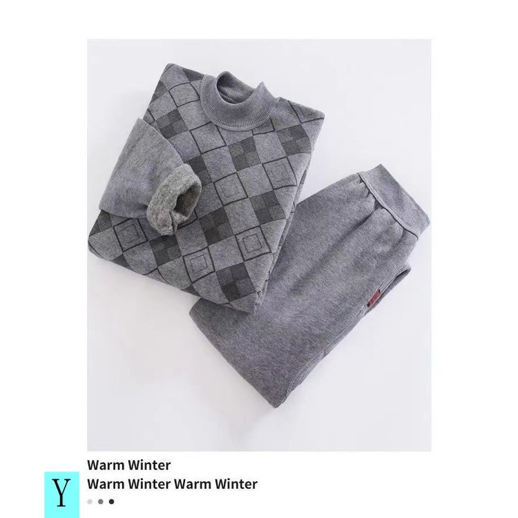 Bộ Quần Áo Cotton Lót Lông Cừu Dày Dặn Giữ Ấm Mùa Thu Đông Cho Nam