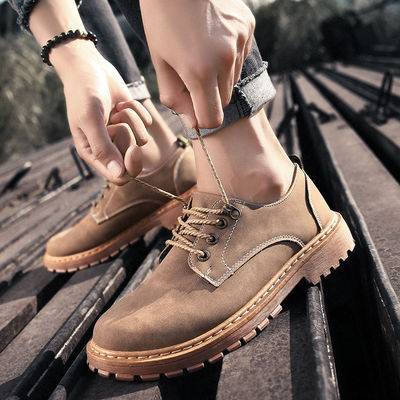 Giày Bốt martin Nam. Giày Bốt Martin Cổ Thấp Phong Cách Hàn Quốc Thời Trang Mùa Thu Cho Nam