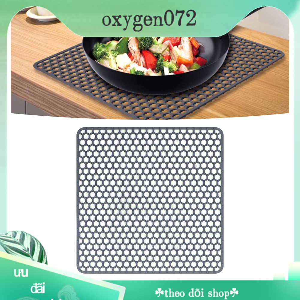 Oxygen072 Tấm lót bồn rửa bằng silicone Thiết kế lưới bền chống trượt bảo vệ cho nhà bếp Chậu thép không gỉ