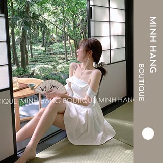  Đầm dự tiệc trễ vai xoè xếp ly kèm nơ MH002  Feedback ở cuối 