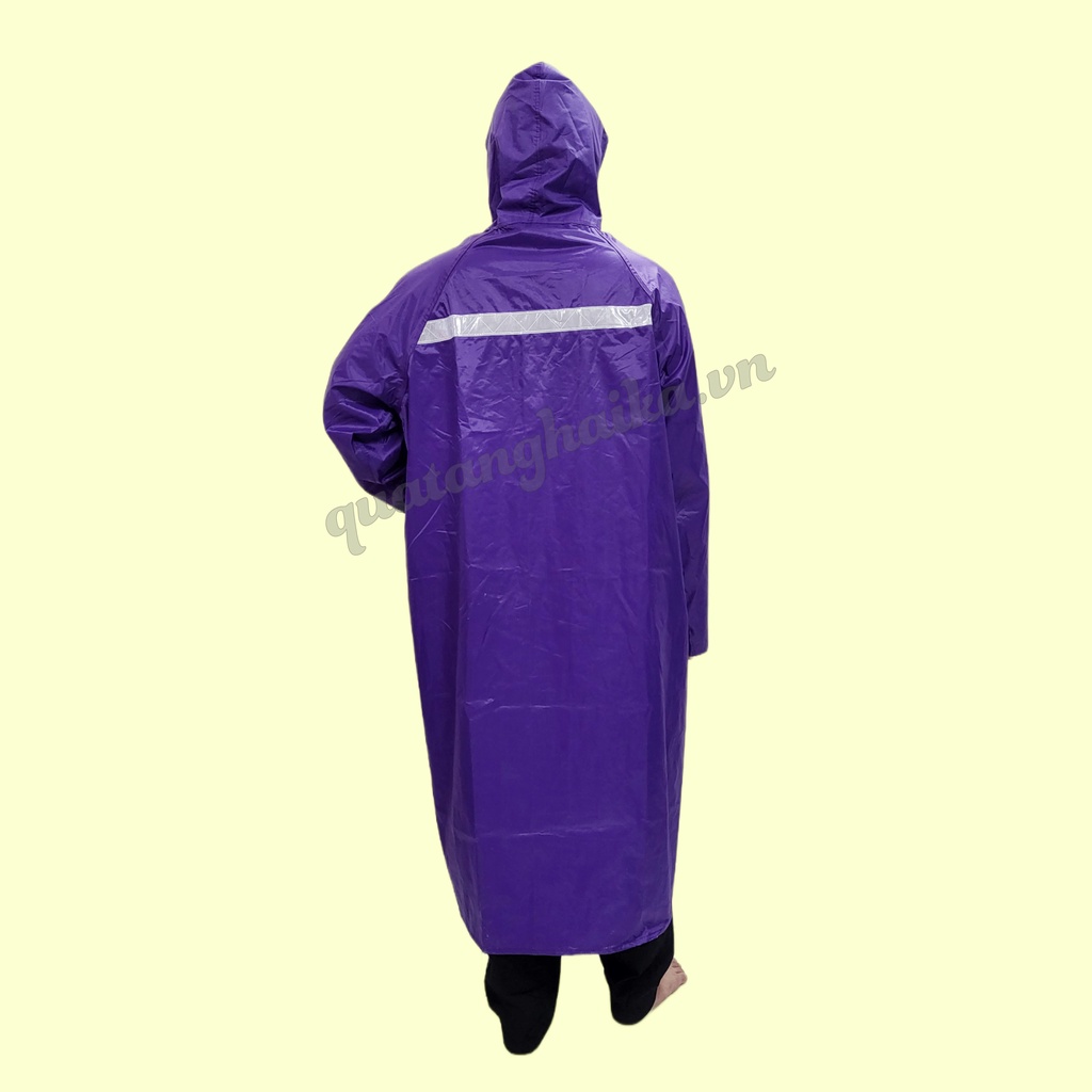 Áo mưa dây kéo măng tô - có phản quang sau lưng đủ màu, vải dù chống thấm chống ướt Cao Cấp. Hàng sản xuất tại Xưởng.