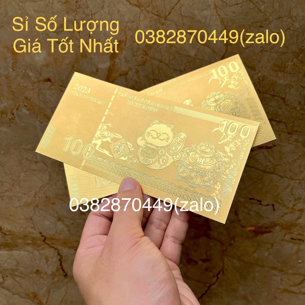 Tiền Con Mèo Mạ Vàng Tài Lộc Plastic - Lì Xì Tết 2023 Độc Đáo May Mắn Ý Nghĩa