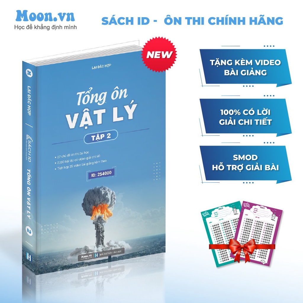 Sách Tổng ôn Vật lý tập 2 bản mới nhất có đáp án và lời giải chi tiết | Sách ID