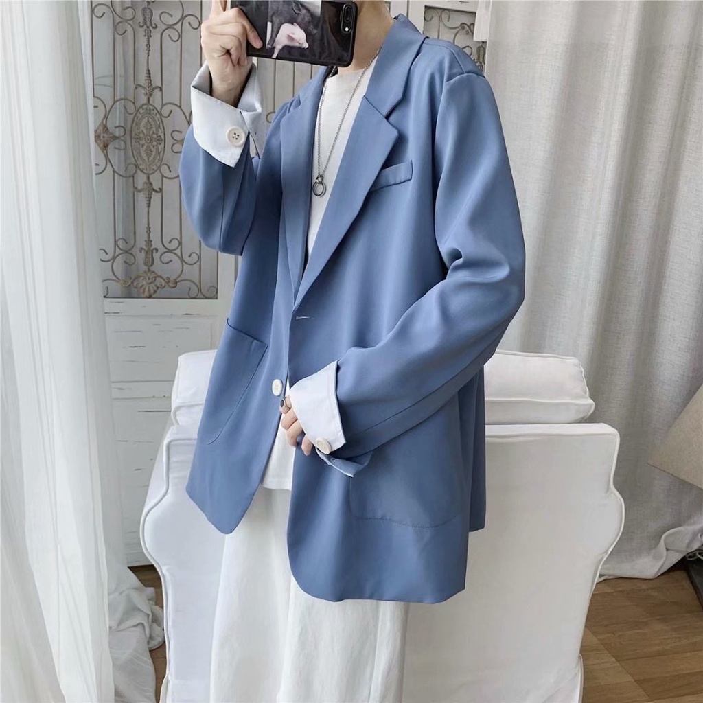 Áo Khoác Dáng Rộng Màu Sắc Thời Trang Hàn Quốc Cho Nam