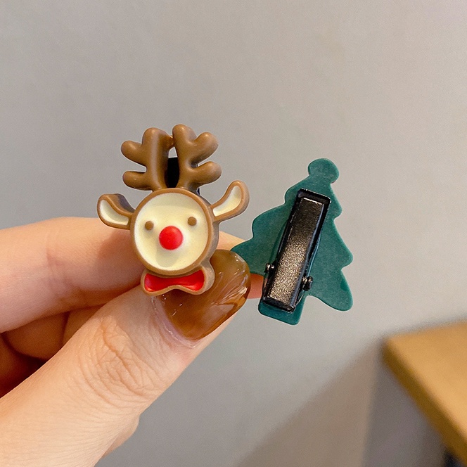 Kẹp Tóc Hình Ông Già Noel Dễ Thương Thời Trang Kẹp tóc hình cây thông Noel kẹp tóc nai sừng tấm kẹp tóc giáng sinh quà Giáng sinh phụ kiện tóc giáng sinh