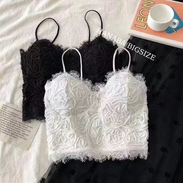 Áo bra ren nổi xoắn thừng mềm nhẹ có lưng thun bigsize dáng croptop mix gì cũng xinh màu đen trắng hanaba BR1