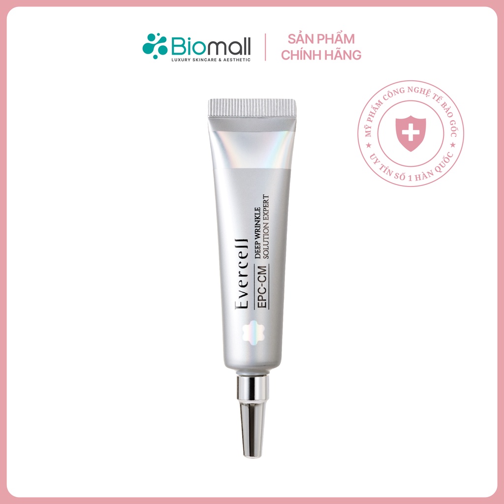 Kem mờ làm nếp nhăn sâu trong 60 giây CN Tế bào gốc chuyên nghiệp EVERCELL Deep Wrinkle Solution Expert 10ml
