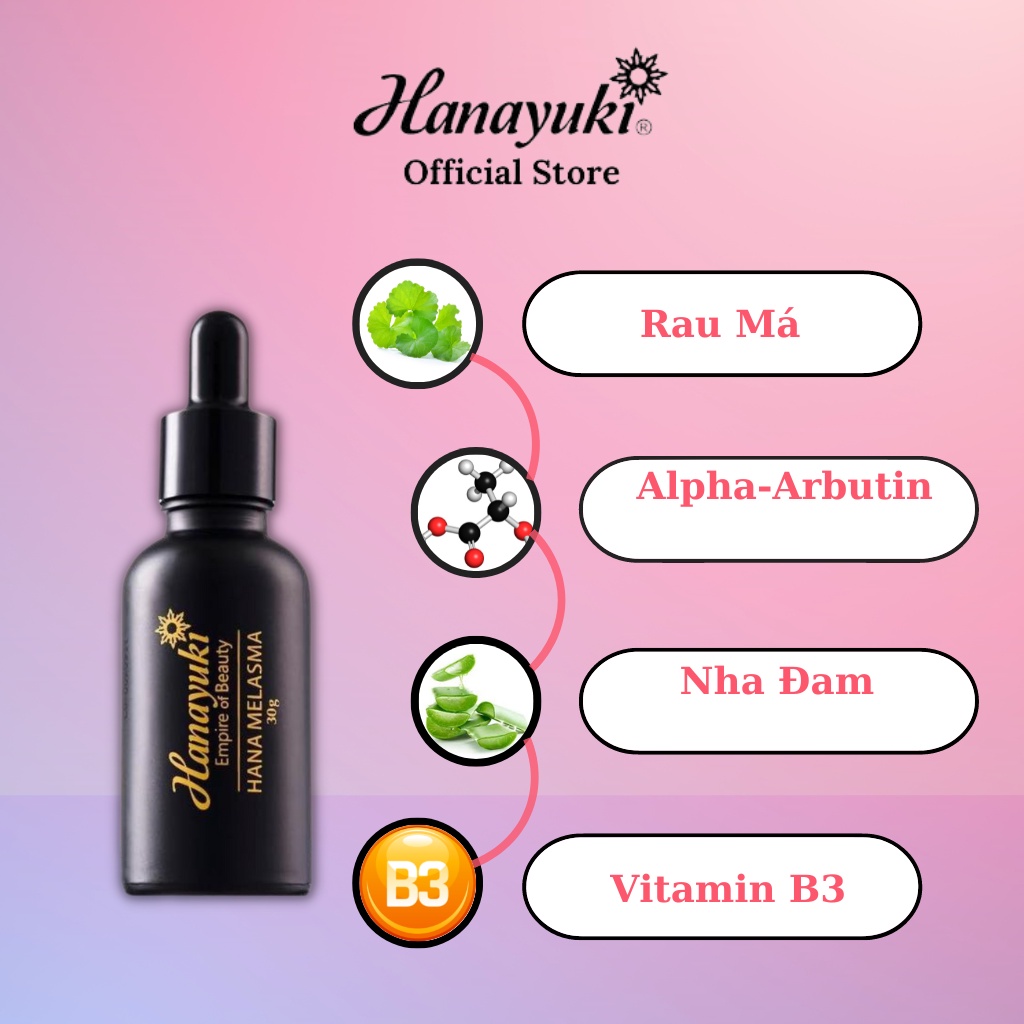 Serum Nám Hanayuki, Serum Giảm Thâm Nám Dưỡng Trắng Da Hanayuki Chính Hãng