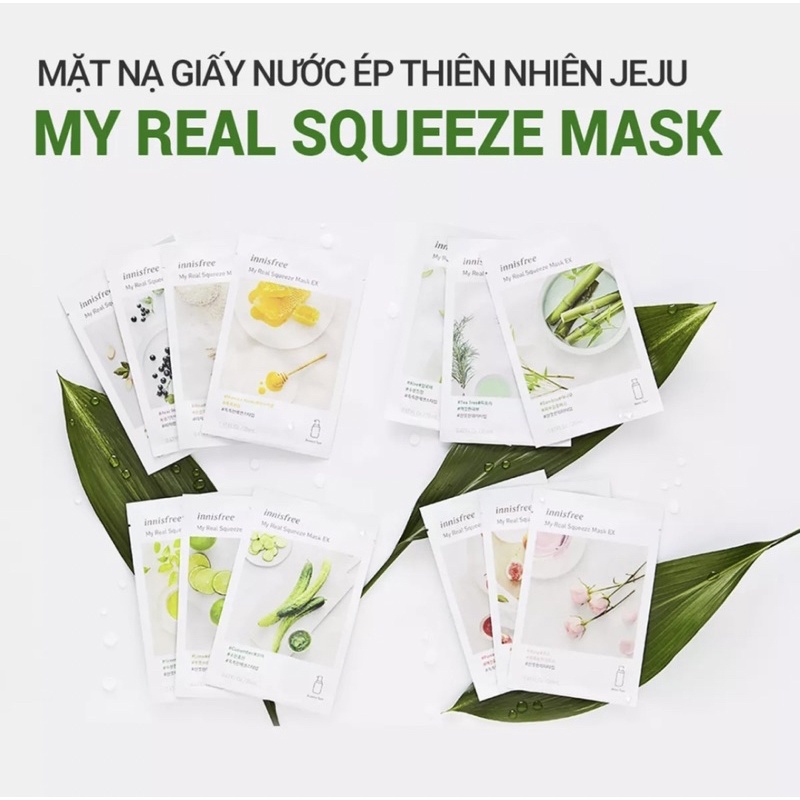 [Mẫu mới]Combo 30m mặt nạ innisfree Hàn My Real Squeeze Mask EX