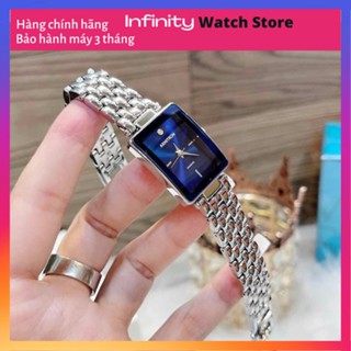 Đồng hồ nữ ARMITRON model 75/5769BLSV mặt chữ nhật cổ điển ánh xanh sapphire sang trọng