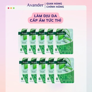 Set 10 gói Mặt nạ giấy dưỡng trắng da tinh chất Nha đam Avander 25gx10 gói