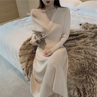 Đầm Sweater Dệt Kim Thiết Kế Thanh Lịch Cho Nữ