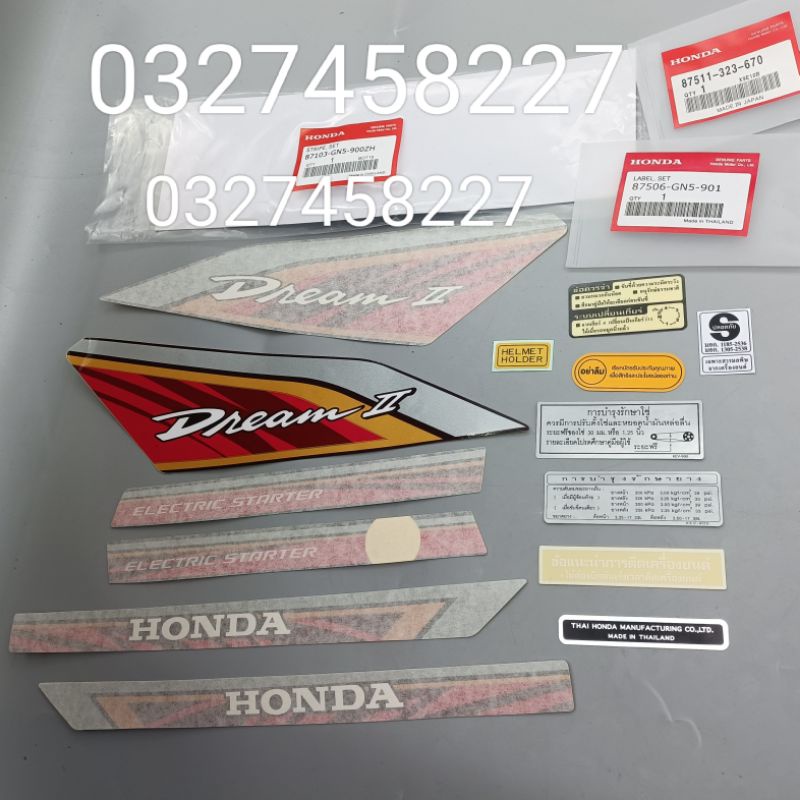 Full bộ tem lửa xe DREAM thái luôn tem thông số zin Honda