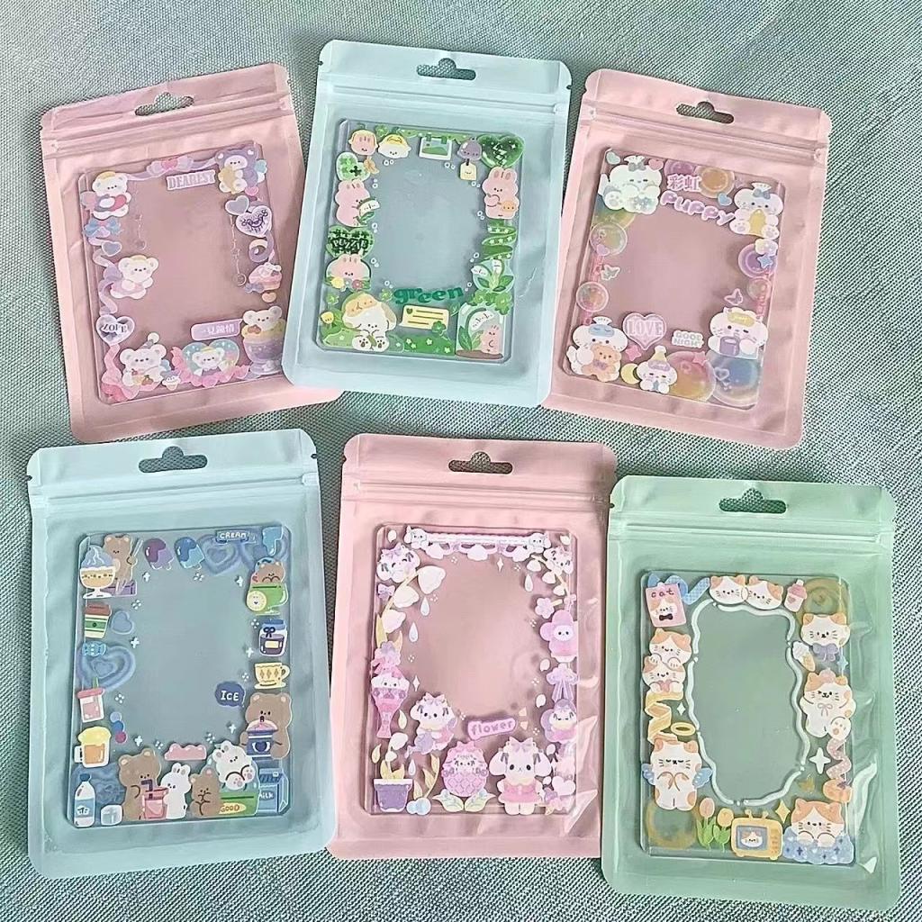 Set 10 Túi zip hologram nhiều màu túi Zipper đẹp đựng Phụ Kiện Trang Sức Đựng Bảo Vệ Ảnh Tự Đóng Kín Màu Macaron Ngọc Trai