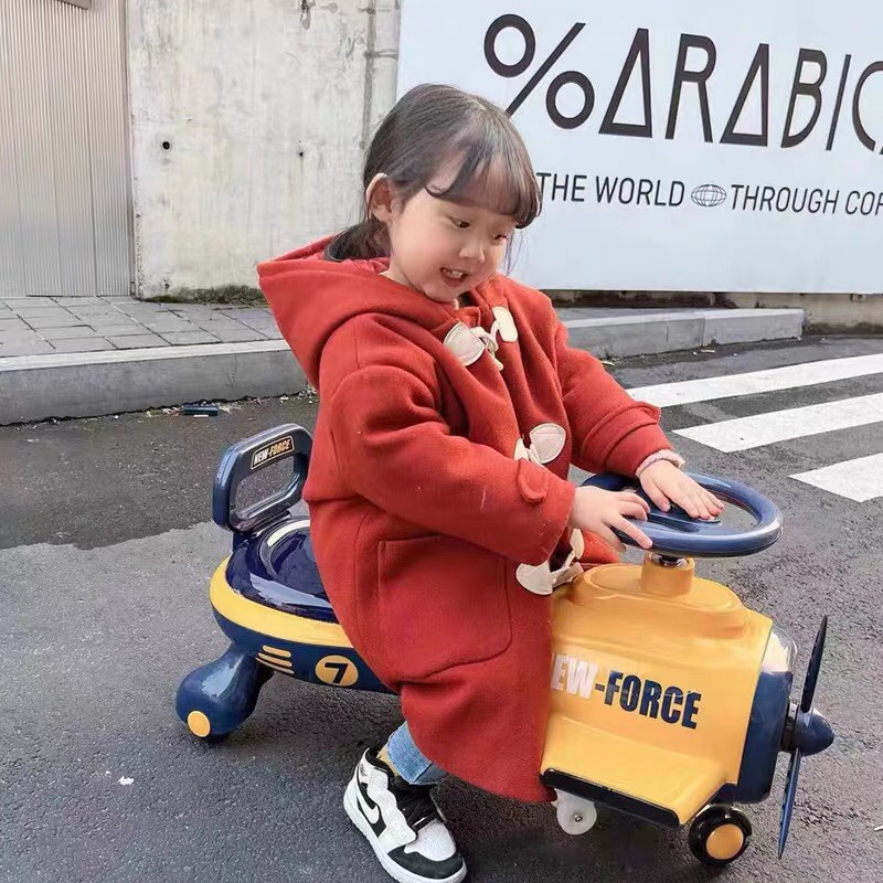 Xe lắc cho bé hình máy bay, Xe chòi chân cao cấp kèm đèn nhạc