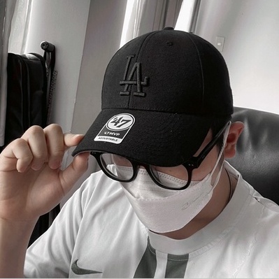 Nón MLB x 47 Brand Mỹ_Logo LA all black