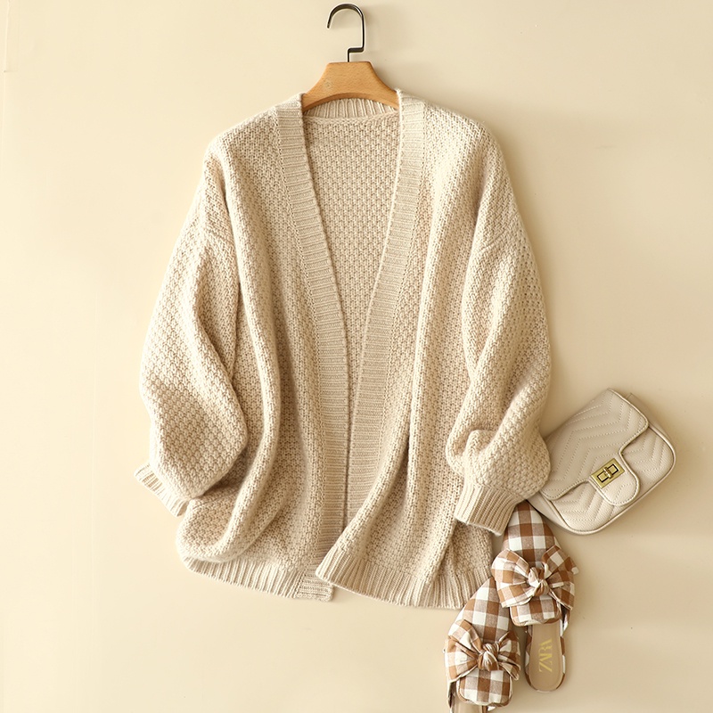 Áo Cardigan Màu Nude Nhẹ Nhàng Dễ Thương Khoác Nhẹ Thu Đông Freesize