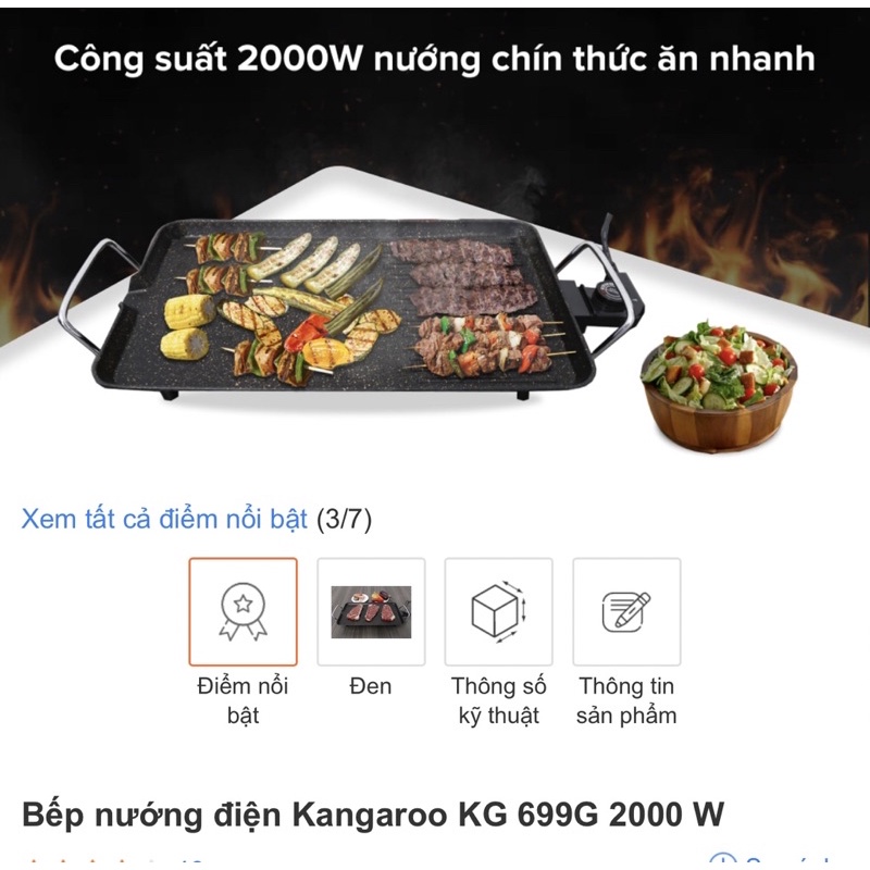 Bếp nướng điện Kangaroo KG699- Hàng trưng bày