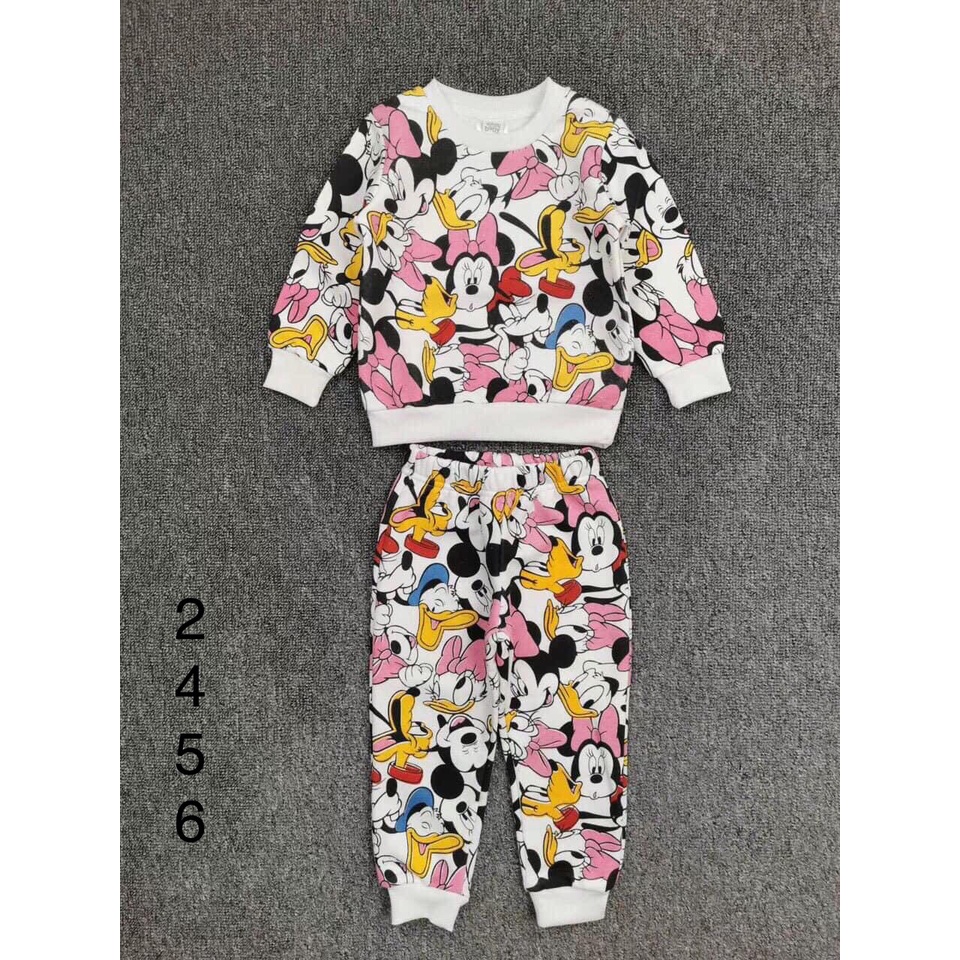 Bộ nỉ cho bé gái từ 2-6 tuổi tương đương 11-23kg