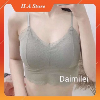 Áo bra ren nữ - áo lót ren nữ 2 dây phối ren free size 40-63kg - mã 057