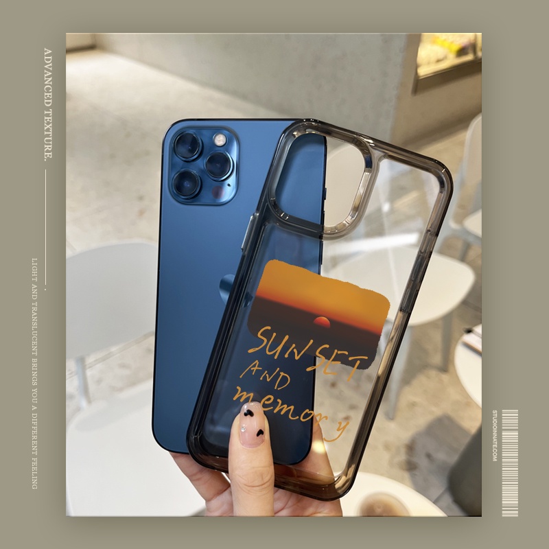 Ốp Điện Thoại DecoPhone Acrylic tpu acrylic Trong Suốt Hình Hoàng Hôn Cho iphone 6s 7 8 plus x xs xr 11 12 13 14 15 max pro