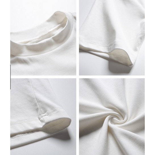 Áo thun nam trơn cổ cao mùa hè, phong cách trưởng thành nam tay lửng