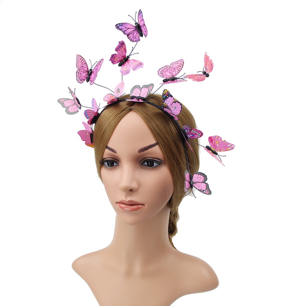 Ga-băng Đôi Cài Tóc Hình Vương Miện Bướm Phong Cách Bohemian Sống Động Thoải Mái Có Thể Điều Chỉnh Trang Trí Cho Tiệc Trà Halloween