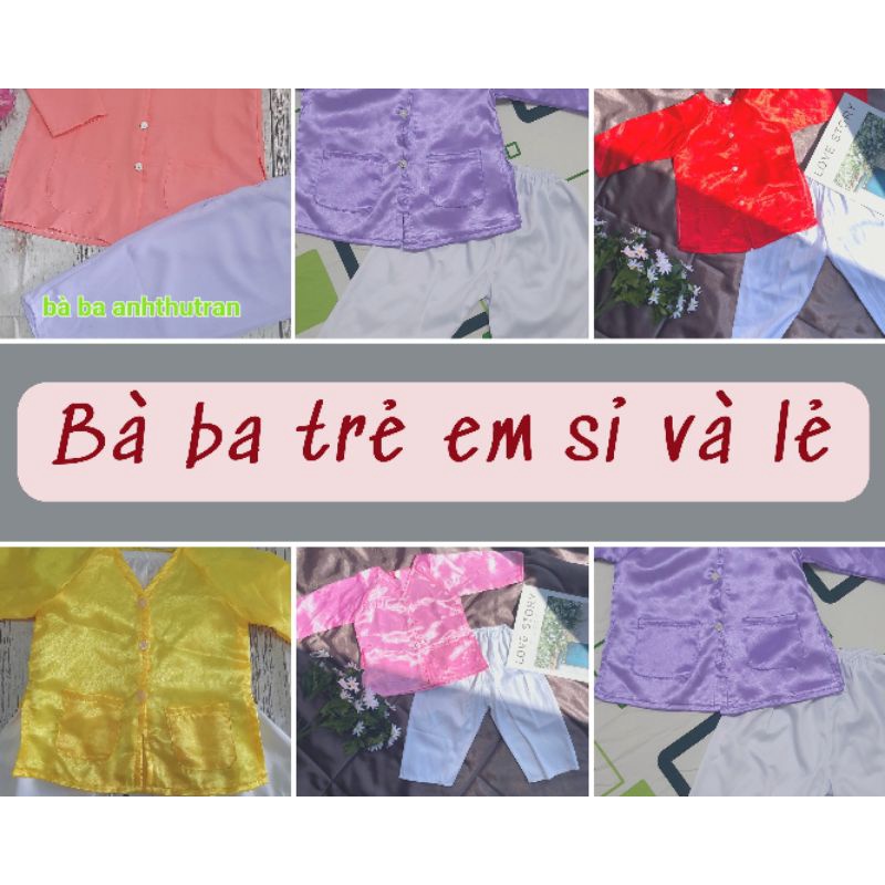 Bộ Bà Ba Cho Bé Gái Chất Liệu Thoáng Mát, Đủ 4 Màu Size Từ 6 - 35KG