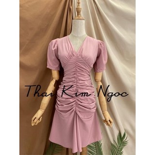 ĐẦM CỔ V NHÚN THÂN BÈO ĐUÔI CÁ
