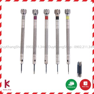 Bộ 5 tua vít dùng để sửa chửa thay dây đồng hồ - Tặng kèm 5 đầu thay dự phòng