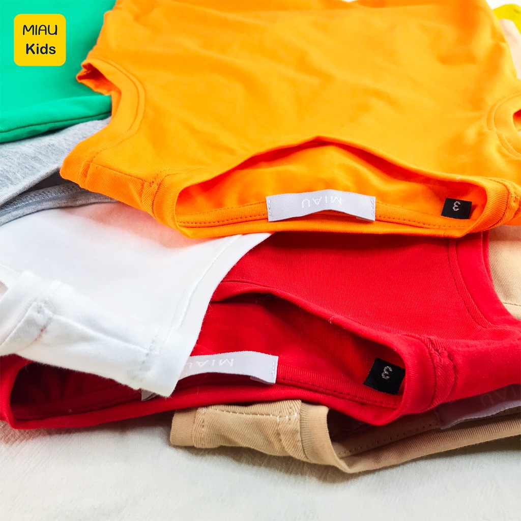 Áo Thun Ba Lỗ Trơn Cho Bé nhiều màu, Chất Liệu Thun Cotton Mềm Mịn Thoáng Mát Cho Bé mặc nhà thoải mái - MiauKids