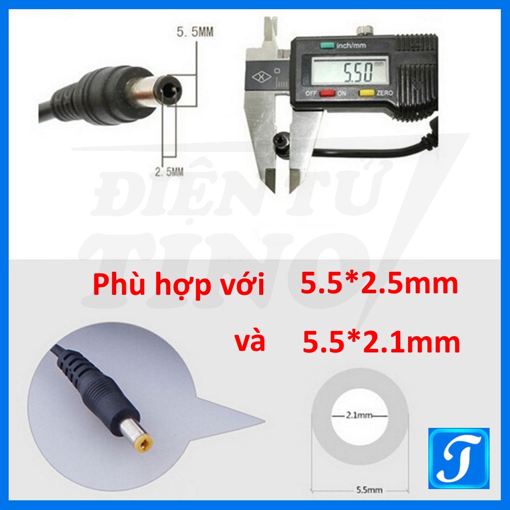 Bộ Chuyển Đổi Nguồn 220V AC 12V DC Adapter 12V 3A 4A  5A Vỏ Nhựa Jack 5.5*2.5mm 5.5*2.1mm