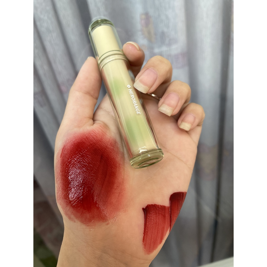 Son kem bóng Herorange thạch trà căng mọng nhẹ môi có ảnh shop chụp