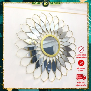Gương Treo Tường Tròn Decor Nghệ Thuật Trang Trí Tường Chính Hãng D1 Home 90x90 CM khung sắt sơn tĩnh điện 4 lớp - G78