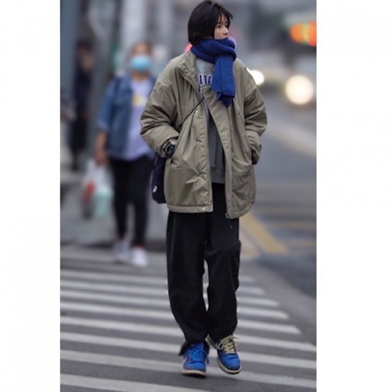 Áo Khoác Phao Cotton Dày Dặn Dáng Rộng Cổ Đứng Phối Túi Kiểu Retro Nhật Bản Thời Trang Mùa Đông Cho Nam