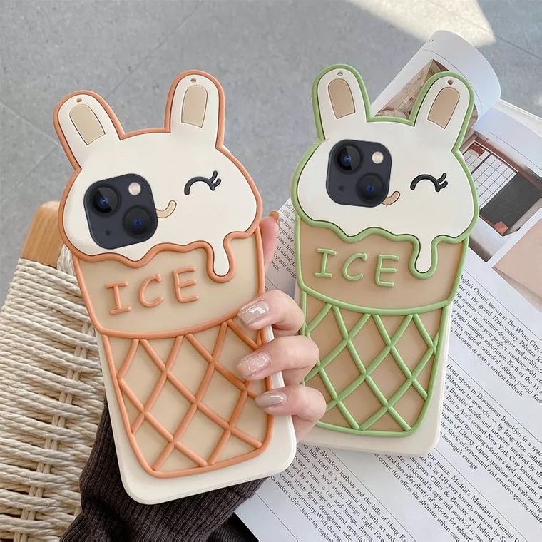 Xiaomi Redmi Note 11 Note 10 Pro Note 9s Note 8 Pro Note 7 Note 6 Pro Redmi 9 9A 9C 9T 8 7A 6 6A Mi A1 A2 Lite A3 Lite Poco X3 NFC M3 3D Cartoon Ice Cream Rabbit Casing Case