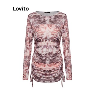 Lovito Đầm Dây Rút Ôm Hông L20D1359 (Khaki)