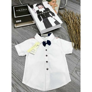 Áo Sơ Mi Cộc Tay Bé Trai Cotton 10-50kg Vải Giãn Đẹp Mặc Đi Học Size Đại