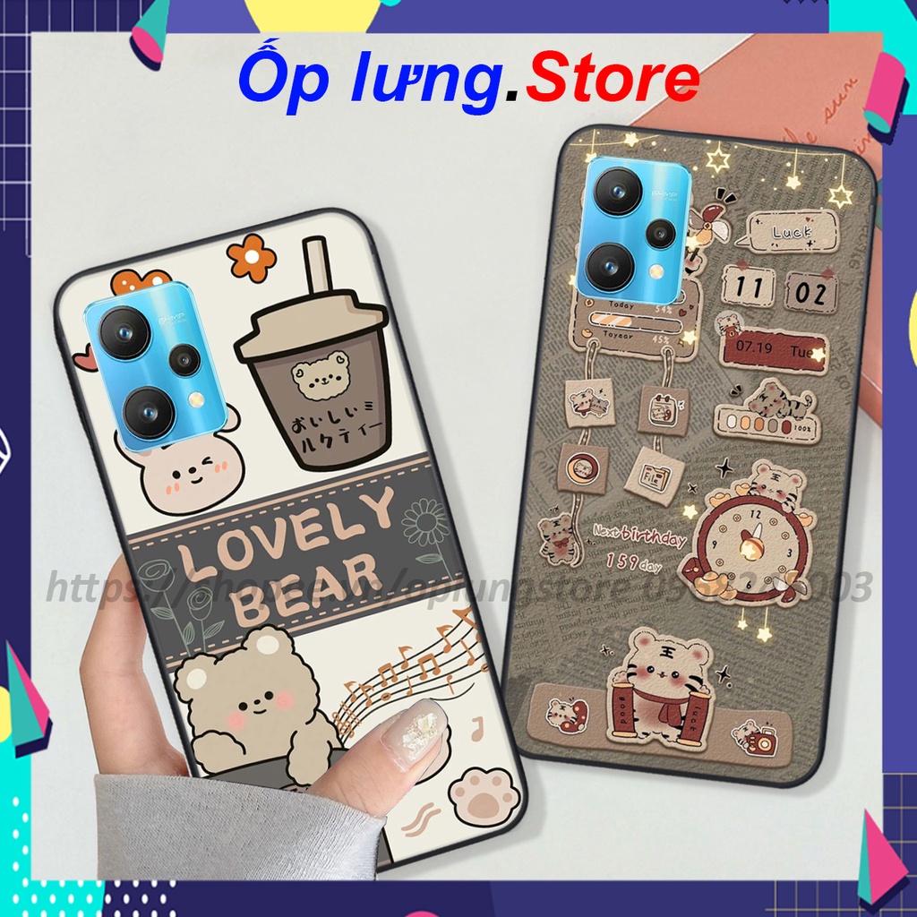 Ốp Realme 9 4G / 9i / 9 Pro / 9 Pro+ 5G bộ hình bear lovely,merry christmas,space,mill tea cute