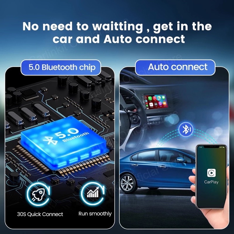 Carlinkit 4.0-Adapter Android Auto không dây & Carplay không dây cho màn hình nguyên bản. Model CPC200-CP2A