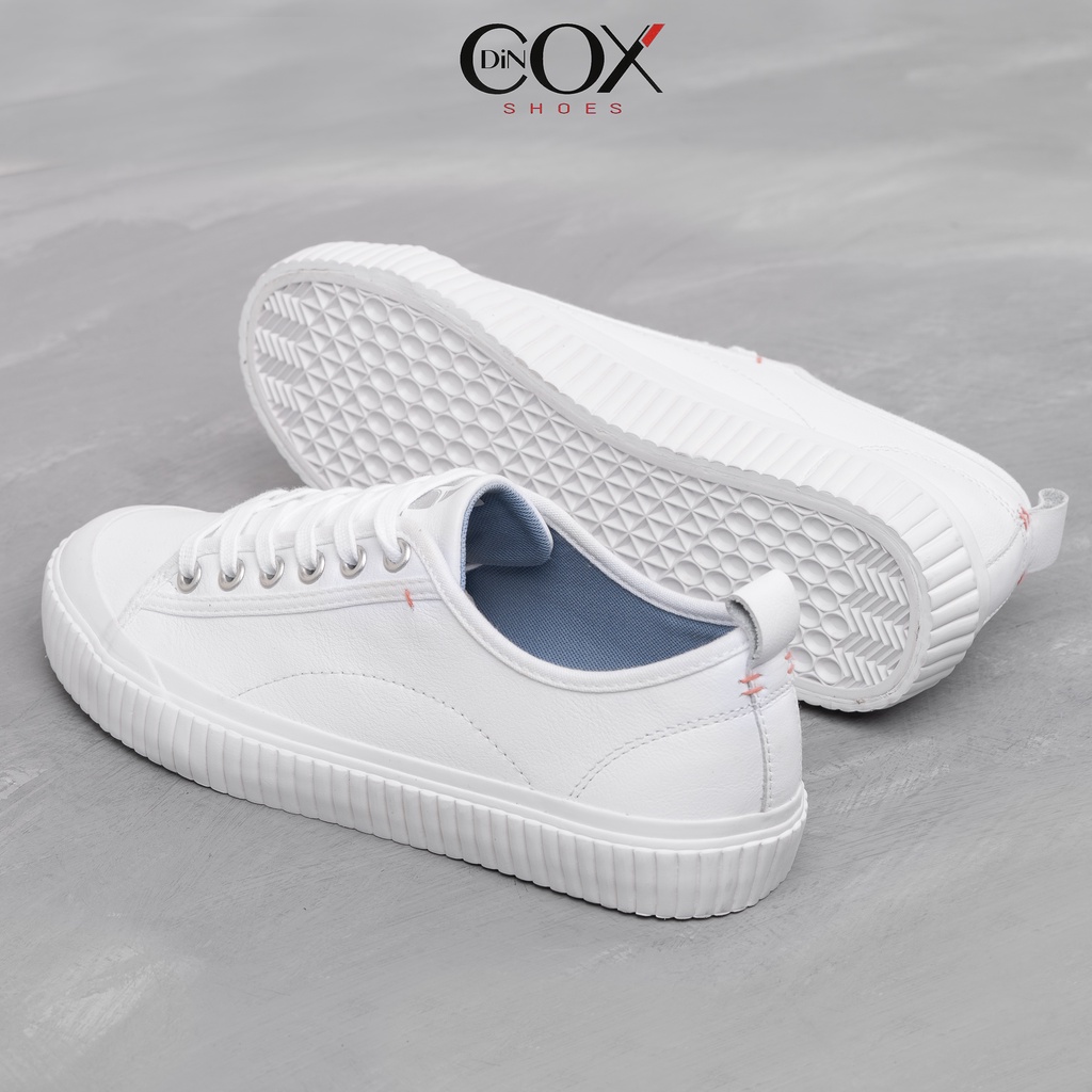 Giày Sneaker Da Bò Thật Nữ DINCOX E02 White Sang Trọng