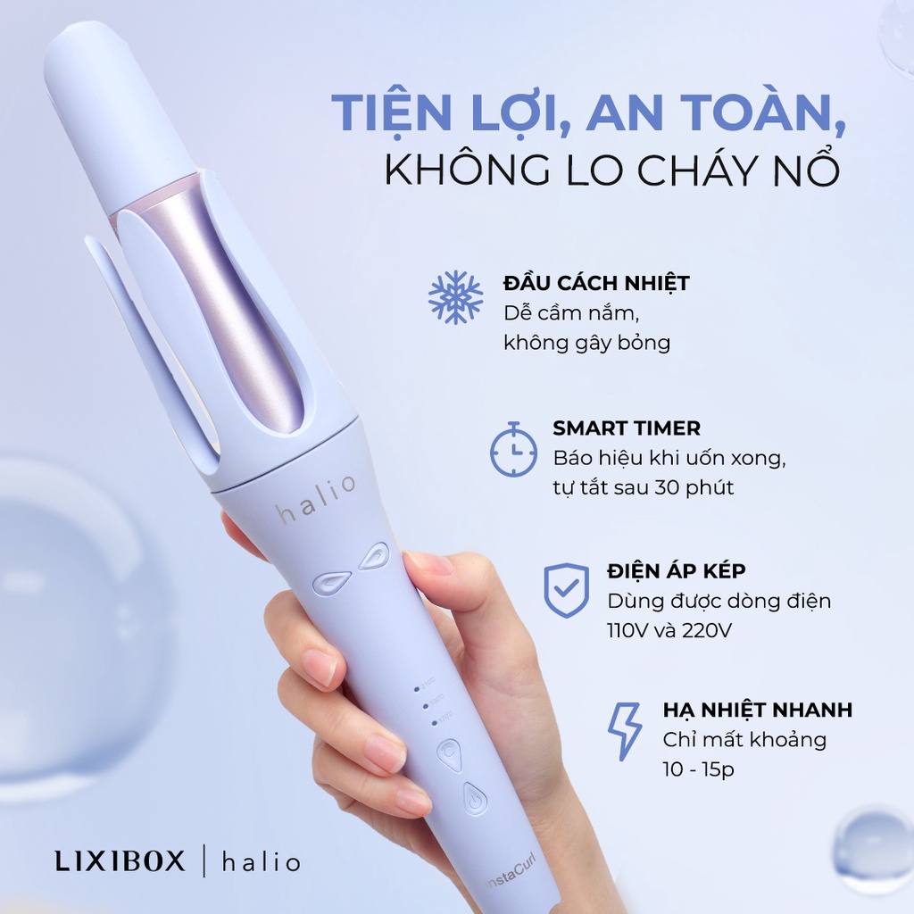 Máy uốn tóc Halio instaCurl Premium Automatic Hair Styler tự động xoay