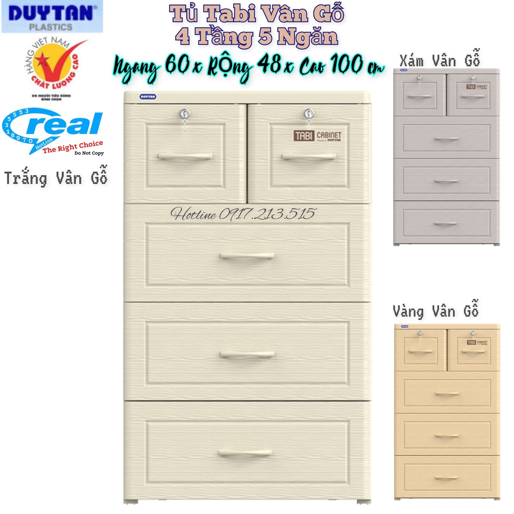 Tủ nhựa Duy Tân vân gỗ cao cấp 4 Tầng 5 Ngăn TABI - Nhựa Duy Tân Chính Hãng