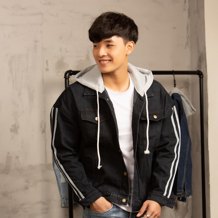 Áo khoác jean nam nữ có mũ nỉ - áo jean túi zip form rộng unisex nam nữ bận đẹp size 40-76kg