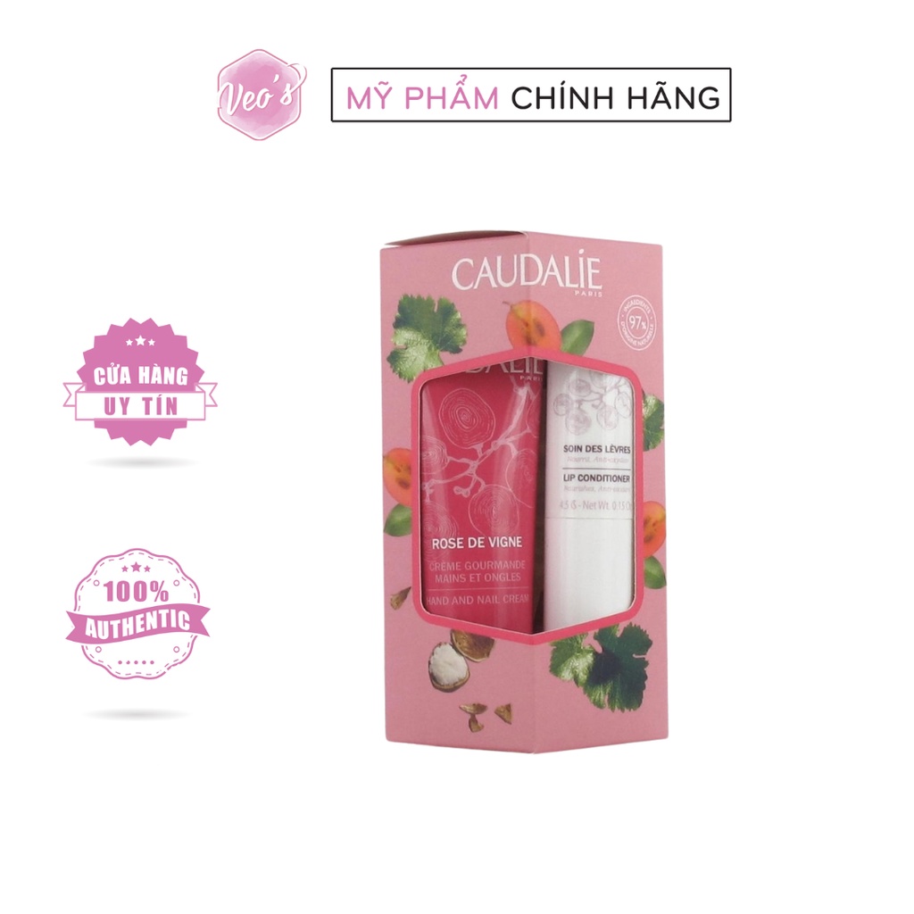 Set Caudalie Hand Cream Travel Trio Set - Bộ Sản Phẩm Kem Tay và Dưỡng Môi Du Lịch Caudalie