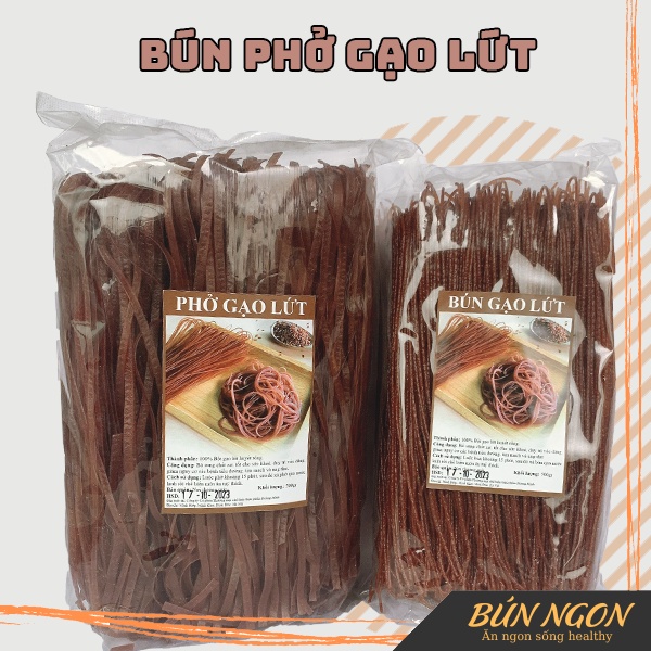 Bún Gạo Lứt, Phở Gạo Lứt Đỏ Hữu Cơ Ăn Kiêng, Giảm Cân, Eatclean 500g